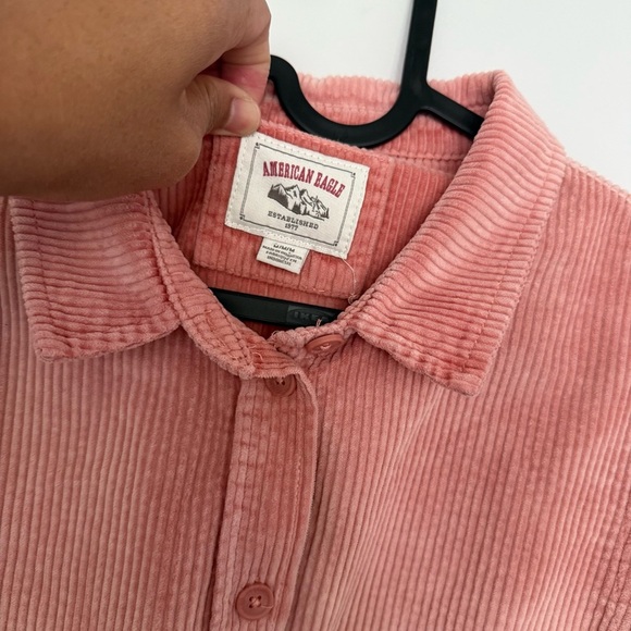American Eagle Outfitters Pink Corduroy Shirt - Picture 6 of 9